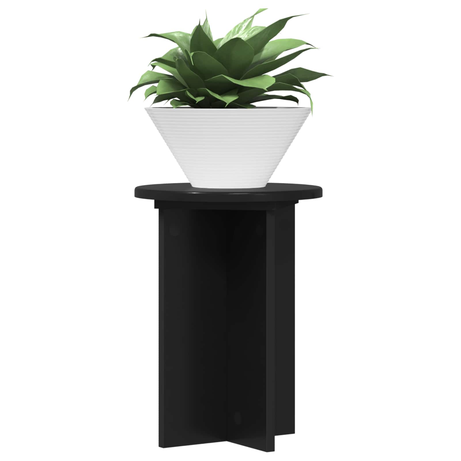 Növényállvány 2 pcs fekete ø29,5 x 40 cm szerelt fa