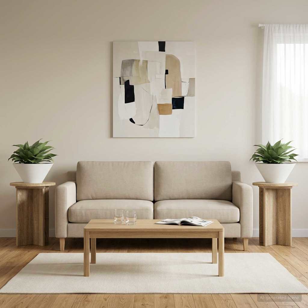 Növényállvány 2 pcs sonoma tölgy ø29,5 x 40 cm szerelt fa