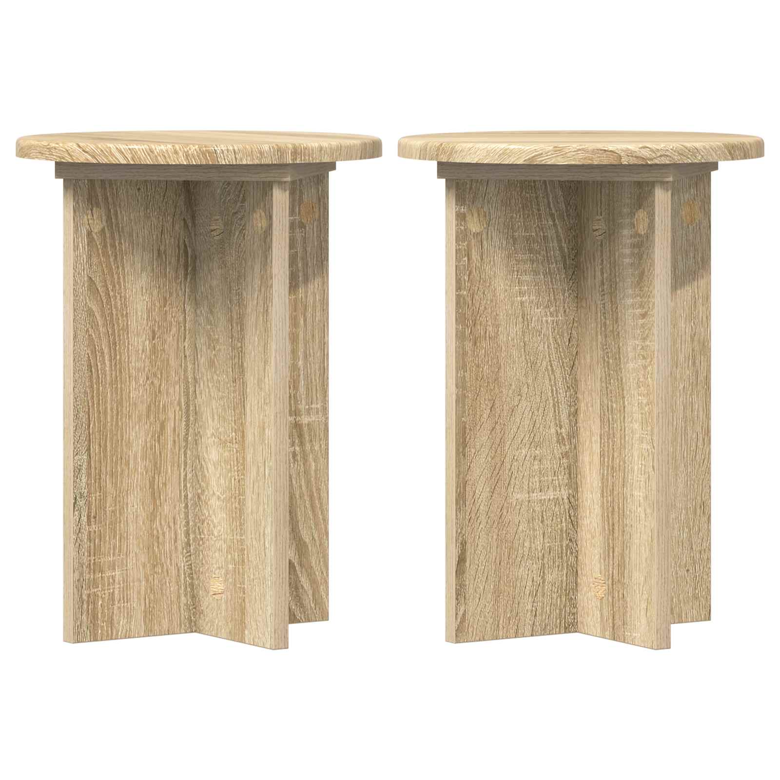 Növényállvány 2 pcs sonoma tölgy ø29,5 x 40 cm szerelt fa