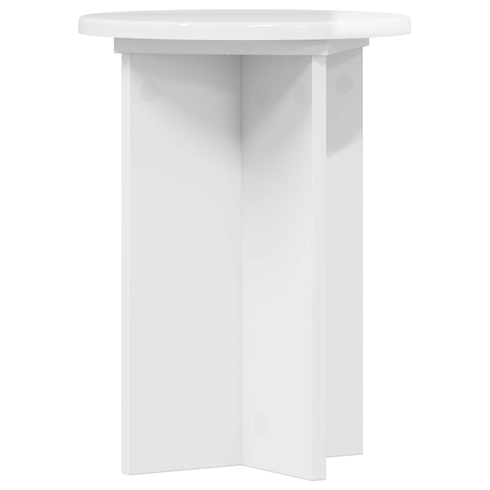 Növényállvány 2 pcs magasfényű fehér ø29,5 x 40 cm szerelt fa