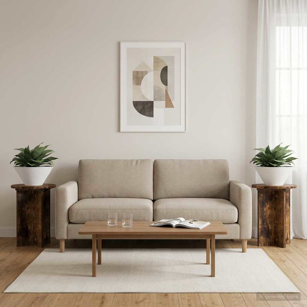 Növényállvány 2 pcs füstös tölgy ø29,5 x 40 cm szerelt fa