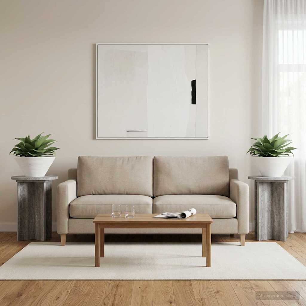 Növényállvány 2 pcs szürke sonoma ø29,5 x 40 cm szerelt fa