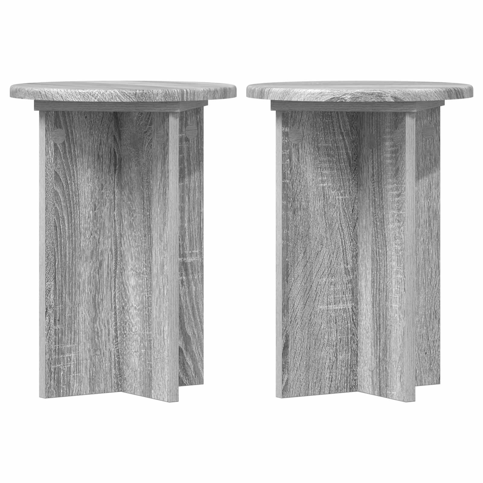Növényállvány 2 pcs szürke sonoma ø29,5 x 40 cm szerelt fa