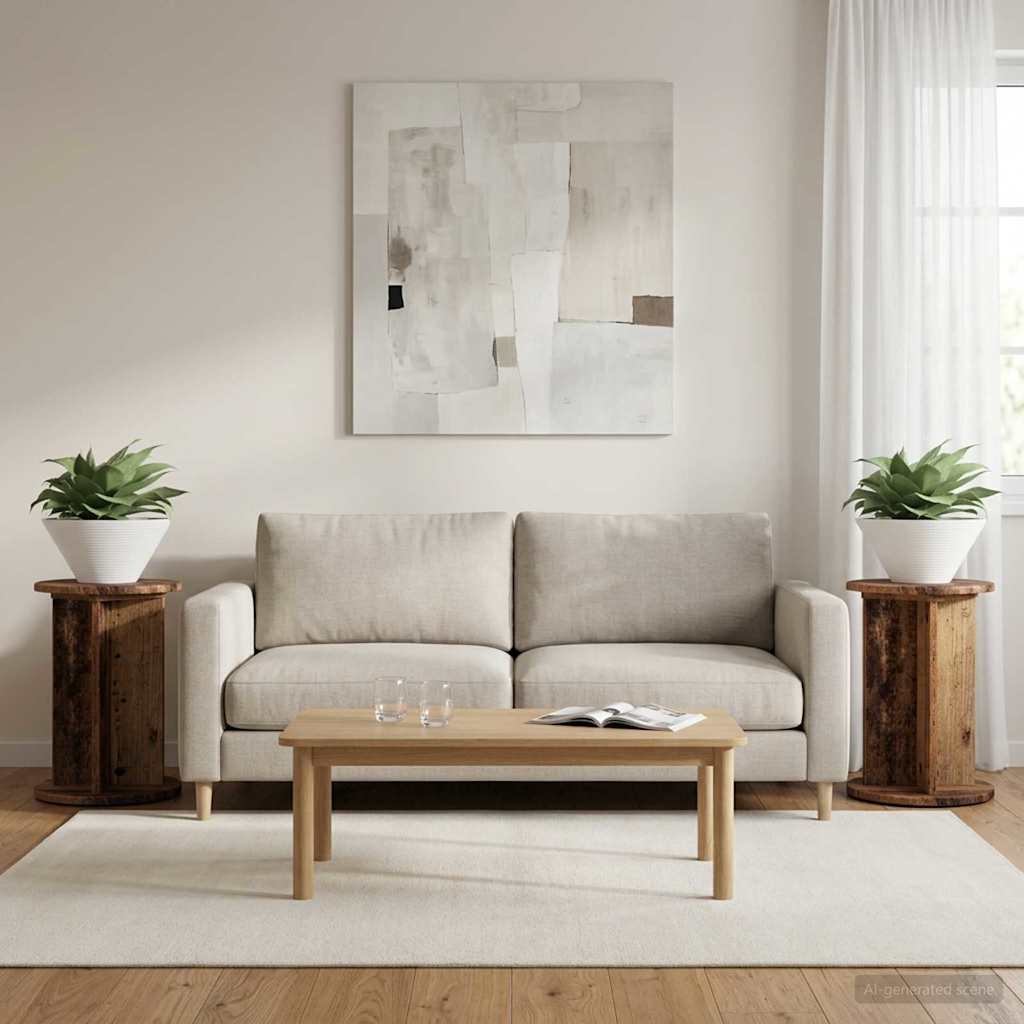 Növényállvány 2 pcs antik fa ø29,5 x 40 cm szerelt fa