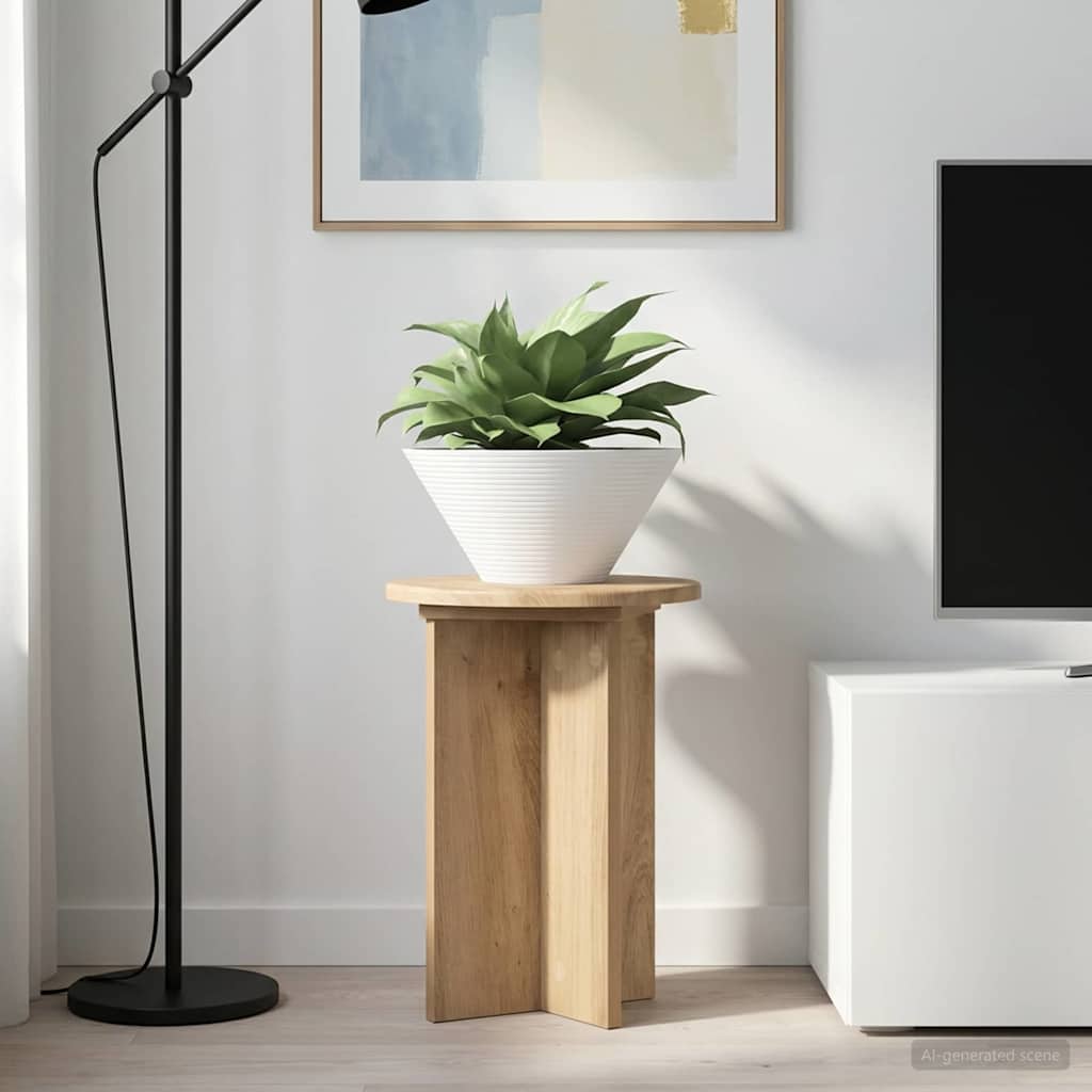 Növényállvány 2 pcs kézműves tölgy ø29,5 x 40 cm szerelt fa