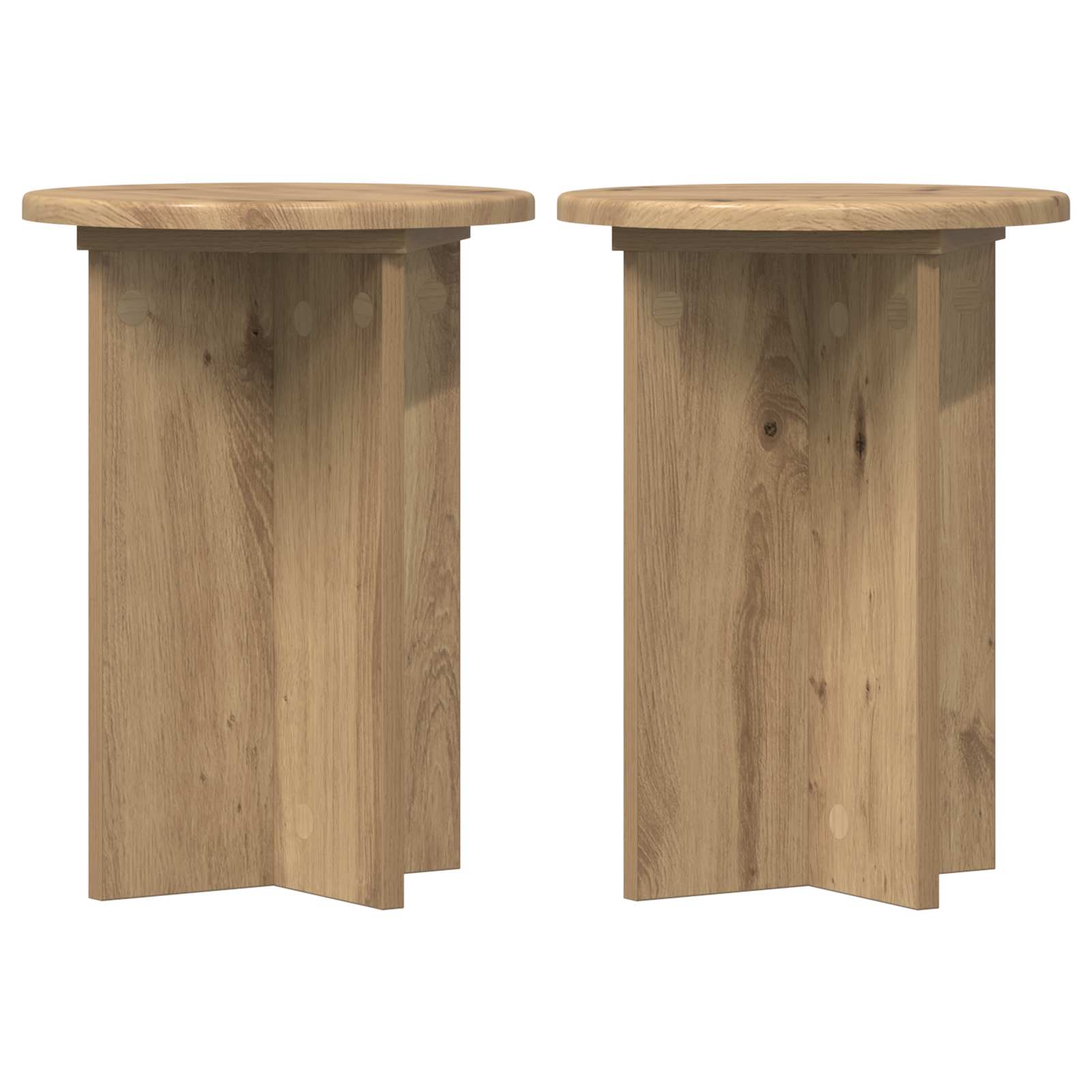 Növényállvány 2 pcs kézműves tölgy ø29,5 x 40 cm szerelt fa