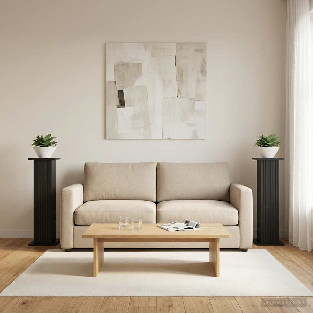 Növényállvány 2 pcs fekete 30,5 x 30 x 100,5 cm szerelt fa