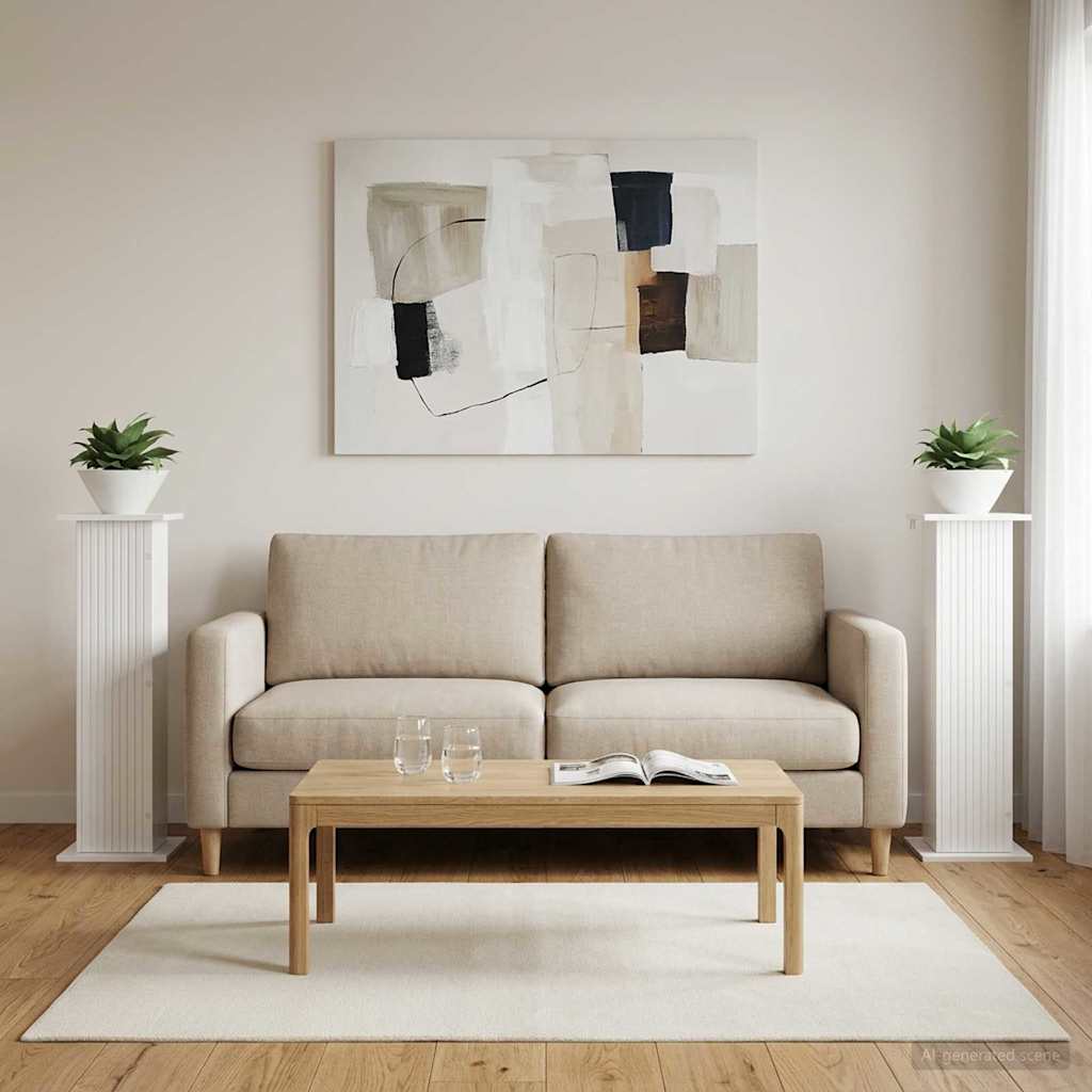 Növényállvány 2 pcs magasfényű fehér 30,5 x 30 x 100,5 cm