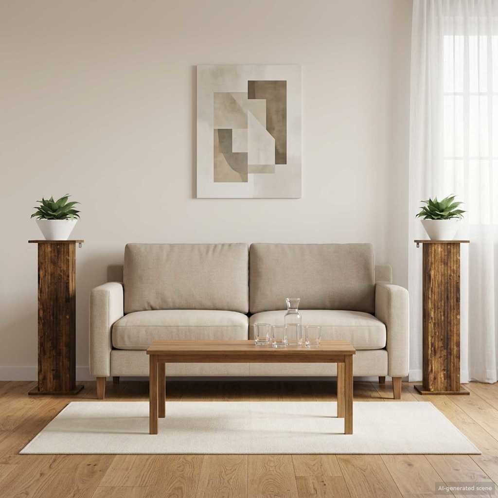 Növényállvány 2 pcs füstös tölgy 30,5 x 30 x 100,5 cm