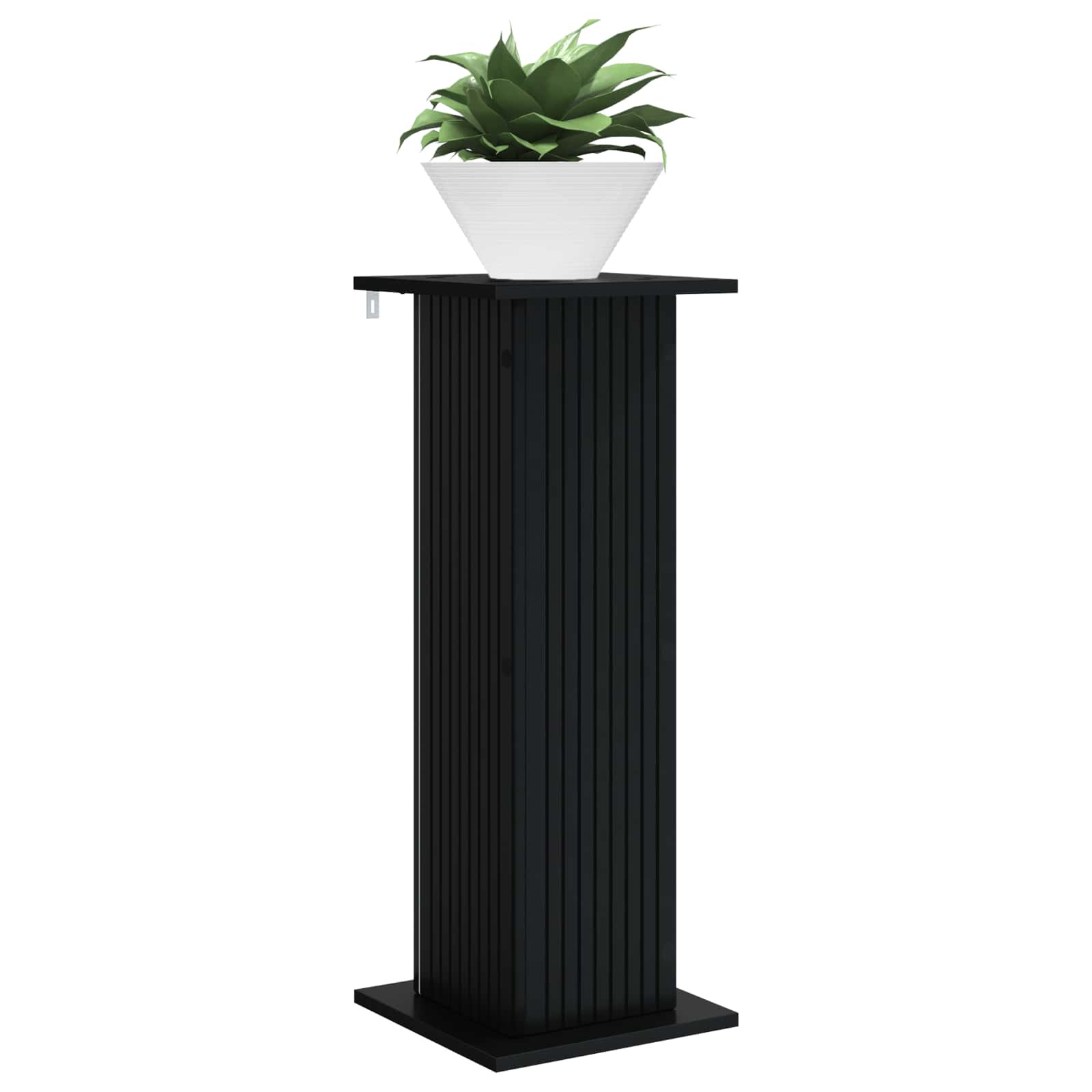Növényállvány fekete 30,5 x 30 x 80,5 cm szerelt fa