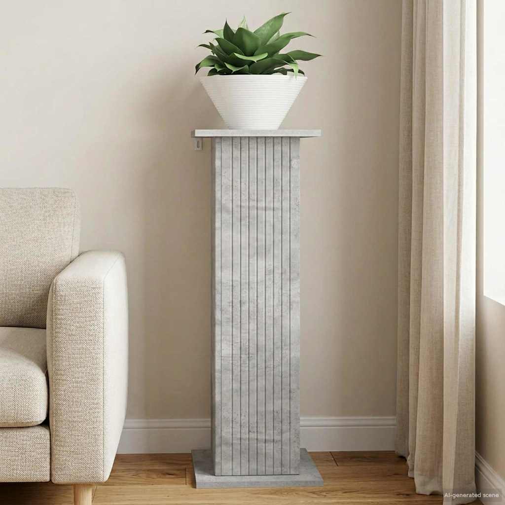 Növényállvány betonszürke 30,5 x 30 x 80,5 cm szerelt fa