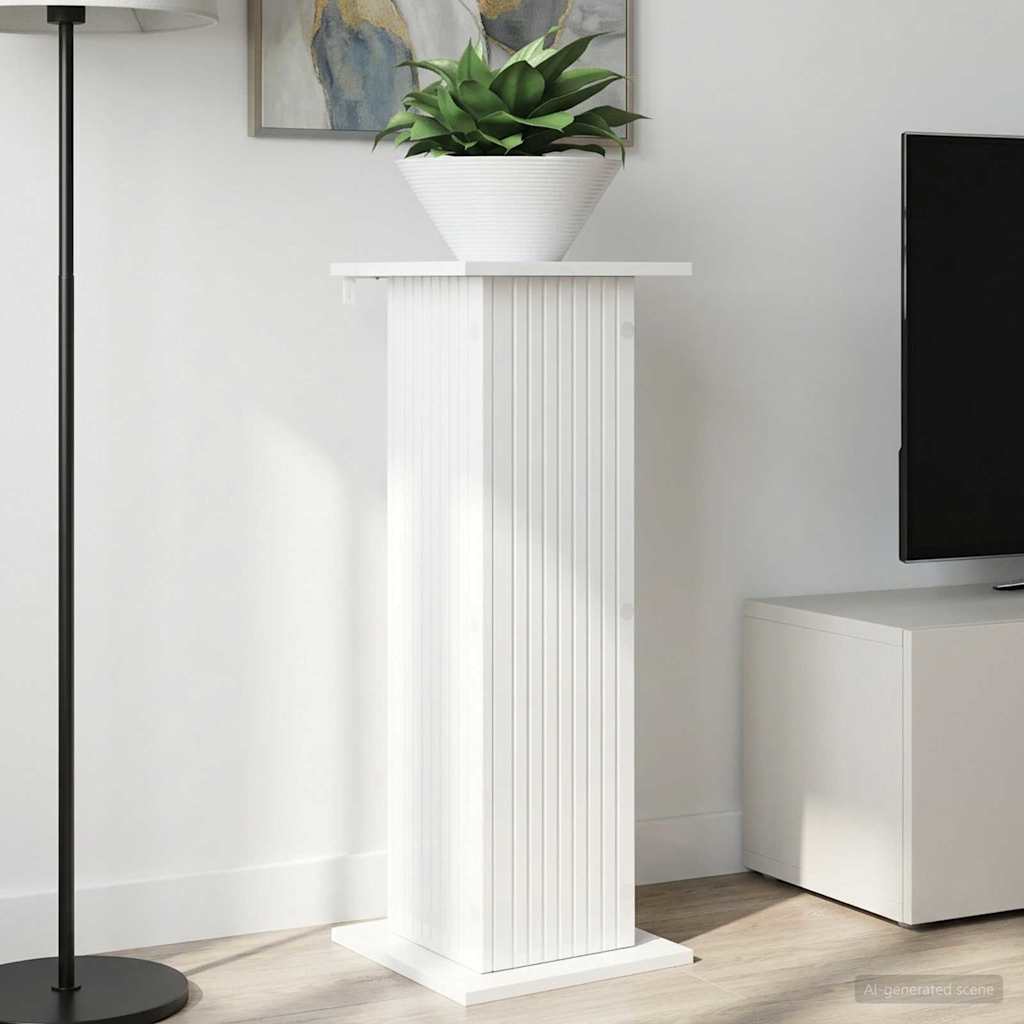 Növényállvány 2 pcs magasfényű fehér 30,5 x 30 x 80,5 cm