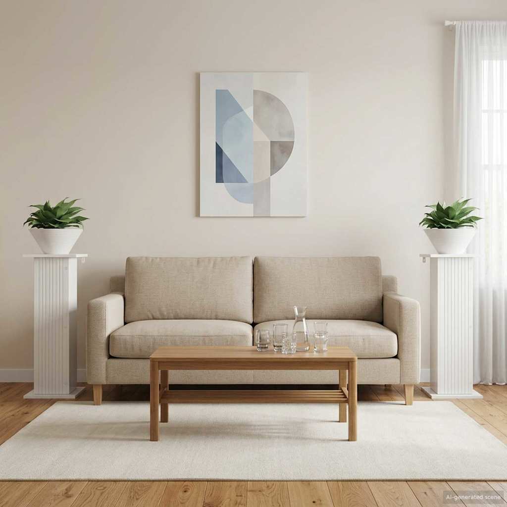 Növényállvány 2 pcs magasfényű fehér 30,5 x 30 x 80,5 cm