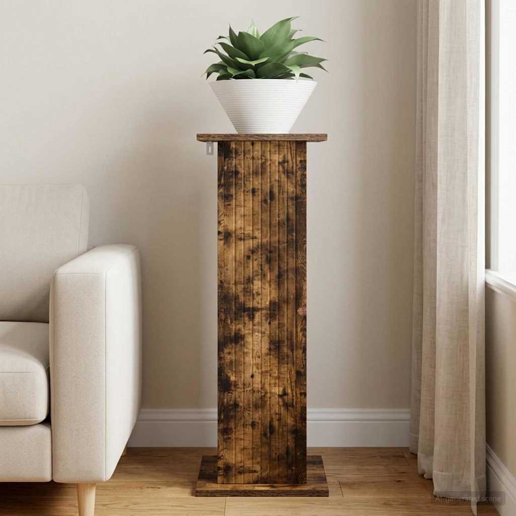Növényállvány füstös tölgy 30,5 x 30 x 80,5 cm szerelt fa