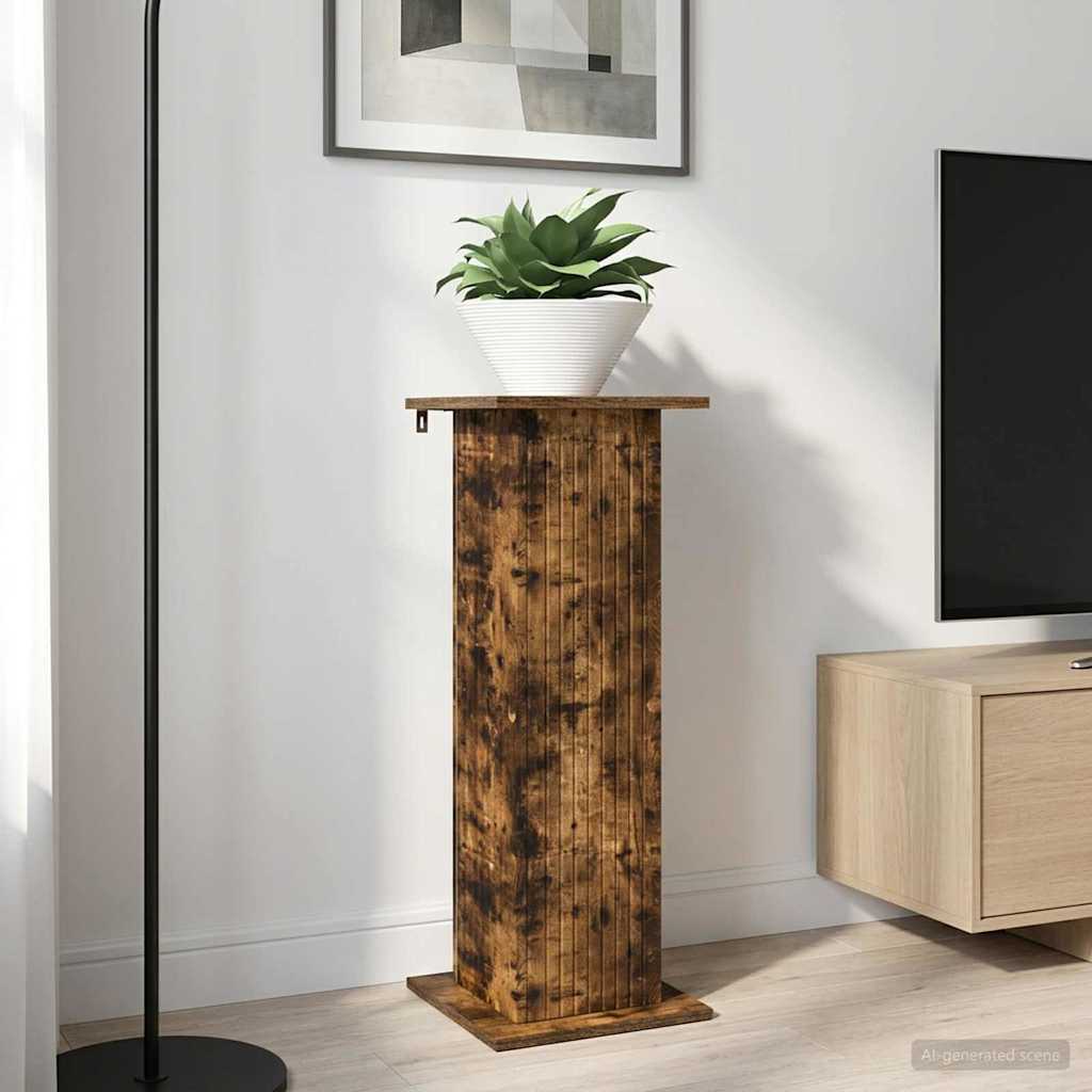 Növényállvány 2 pcs füstös tölgy 30,5 x 30 x 80,5 cm szerelt fa