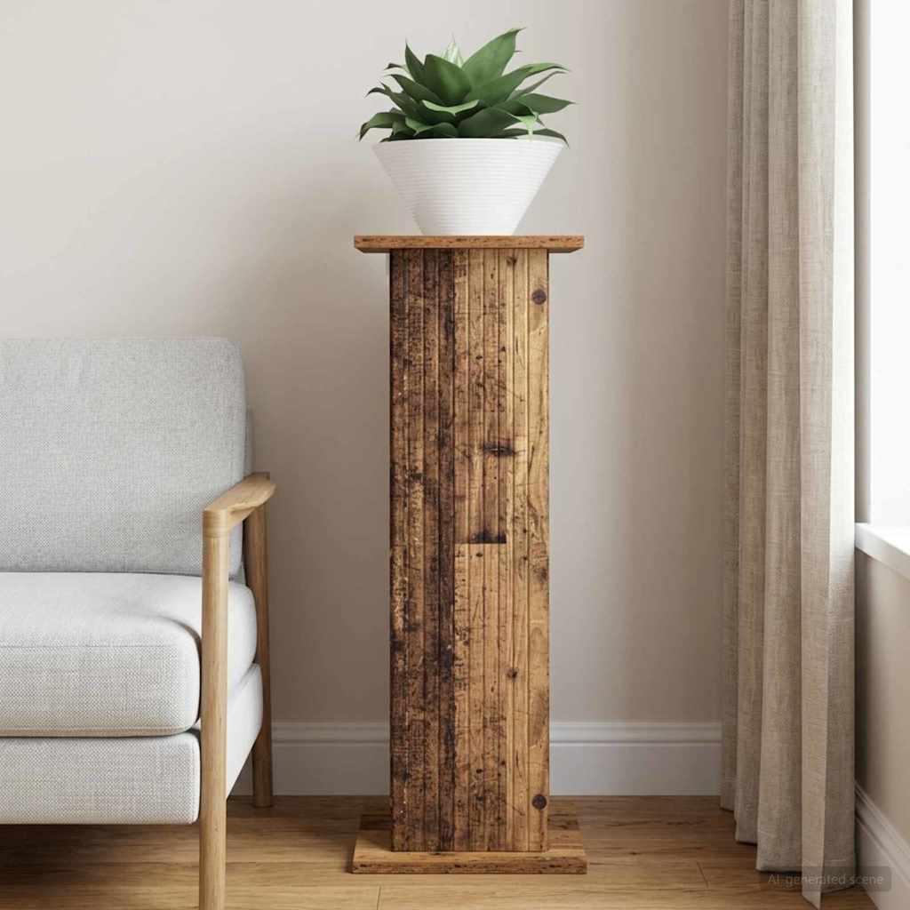 Növényállvány antik fa 30,5 x 30 x 80,5 cm szerelt fa