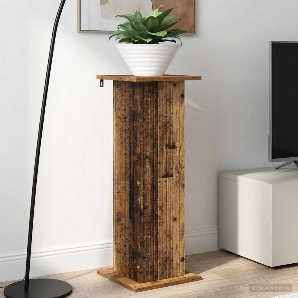 Növényállvány 2 pcs antik fa 30,5 x 30 x 80,5 cm szerelt fa