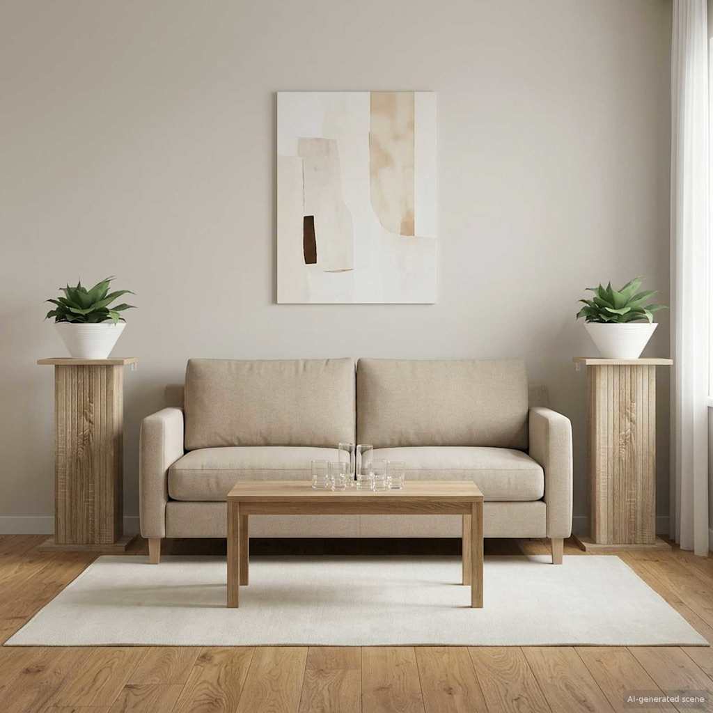 Növényállvány 2 pcs sonoma tölgy 30,5 x 30 x 60,5 cm szerelt fa
