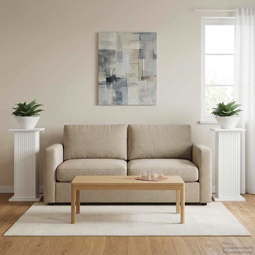Növényállvány 2 pcs magasfényű fehér 30,5 x 30 x 60,5 cm