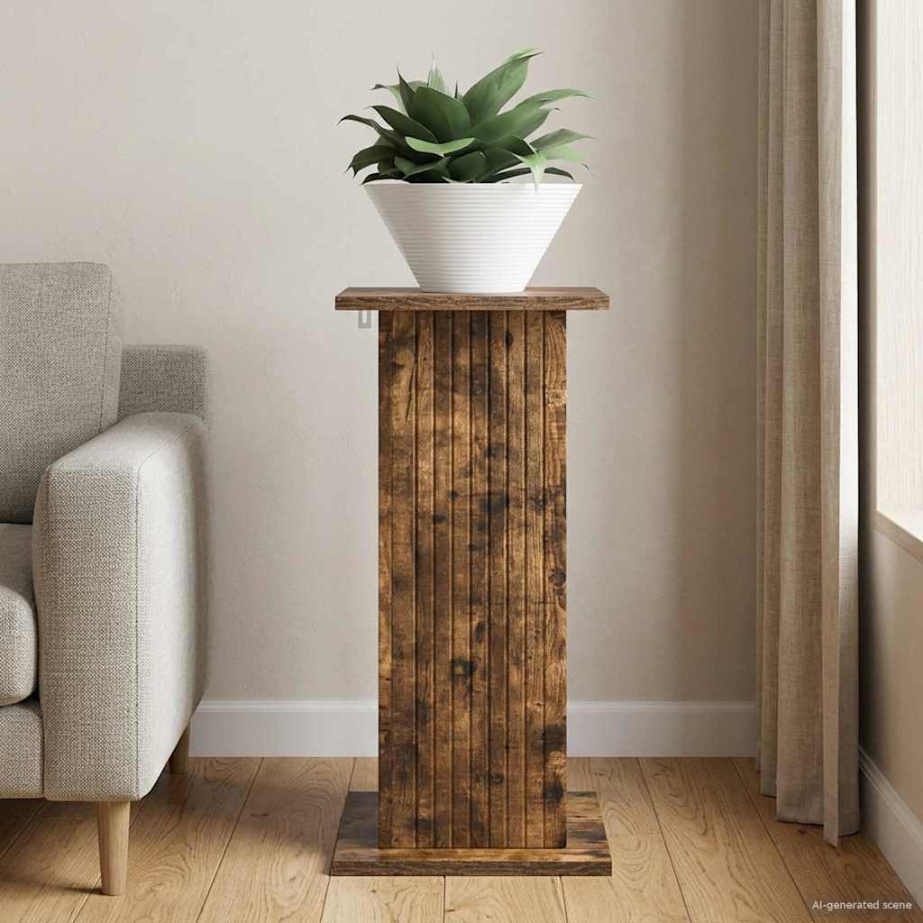 Növényállvány füstös tölgy 30,5 x 30 x 60,5 cm szerelt fa