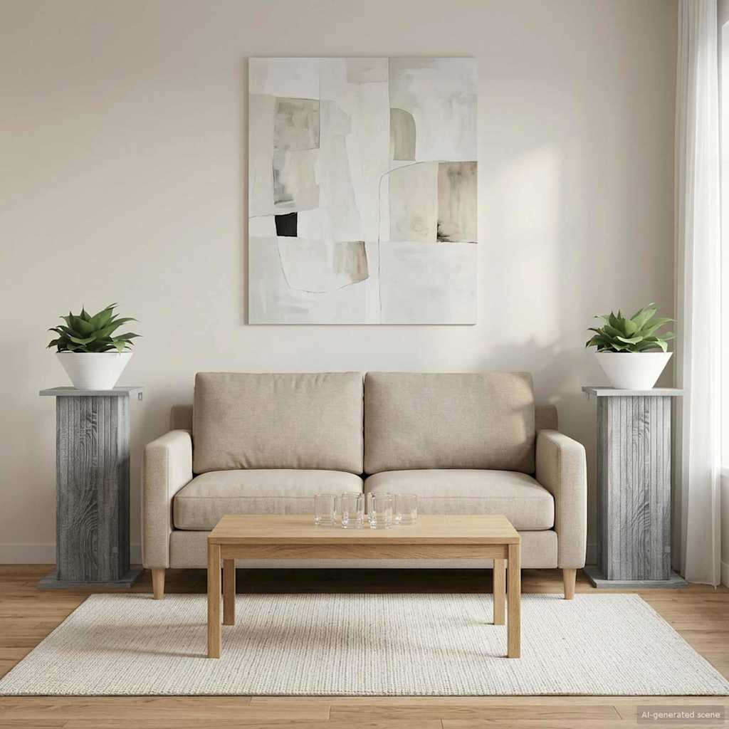 Növényállvány 2 pcs szürke sonoma 30,5 x 30 x 60,5 cm