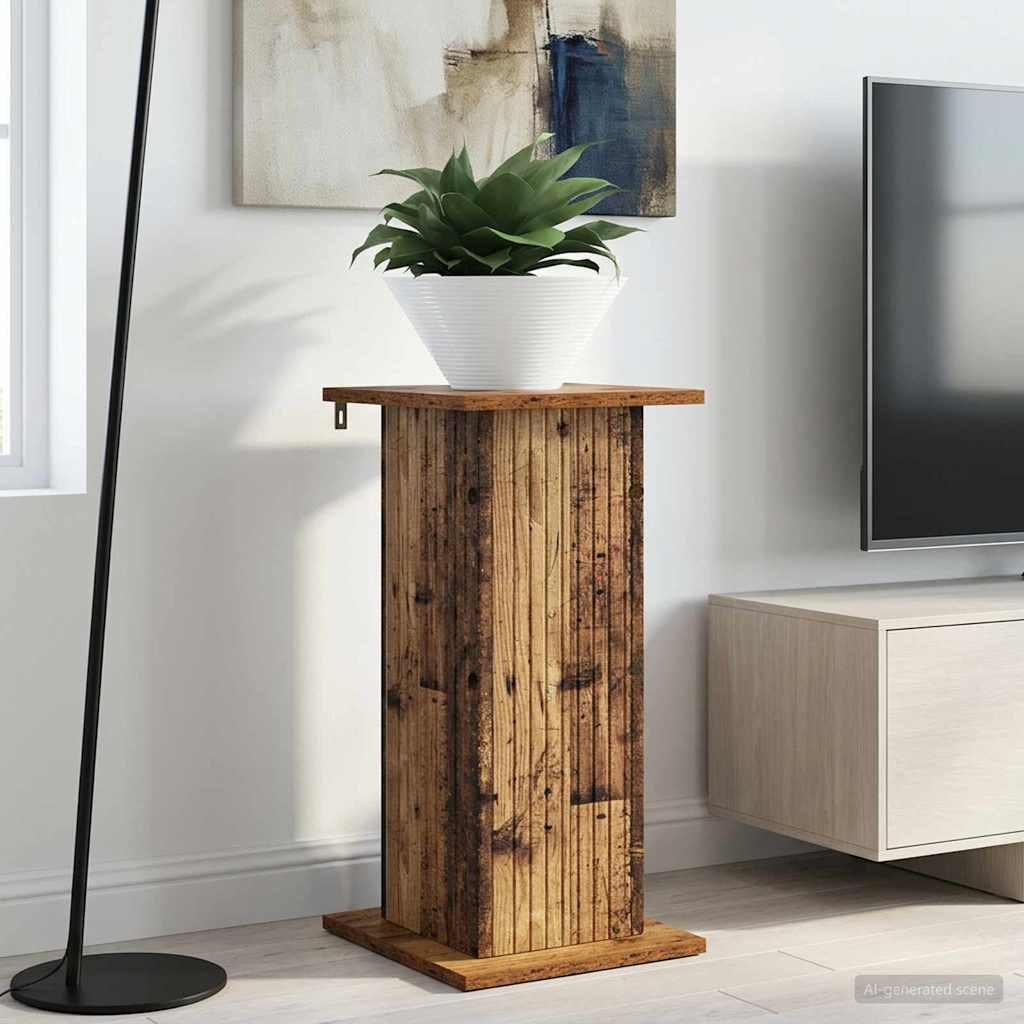 Növényállvány antik fa 30,5 x 30 x 60,5 cm szerelt fa