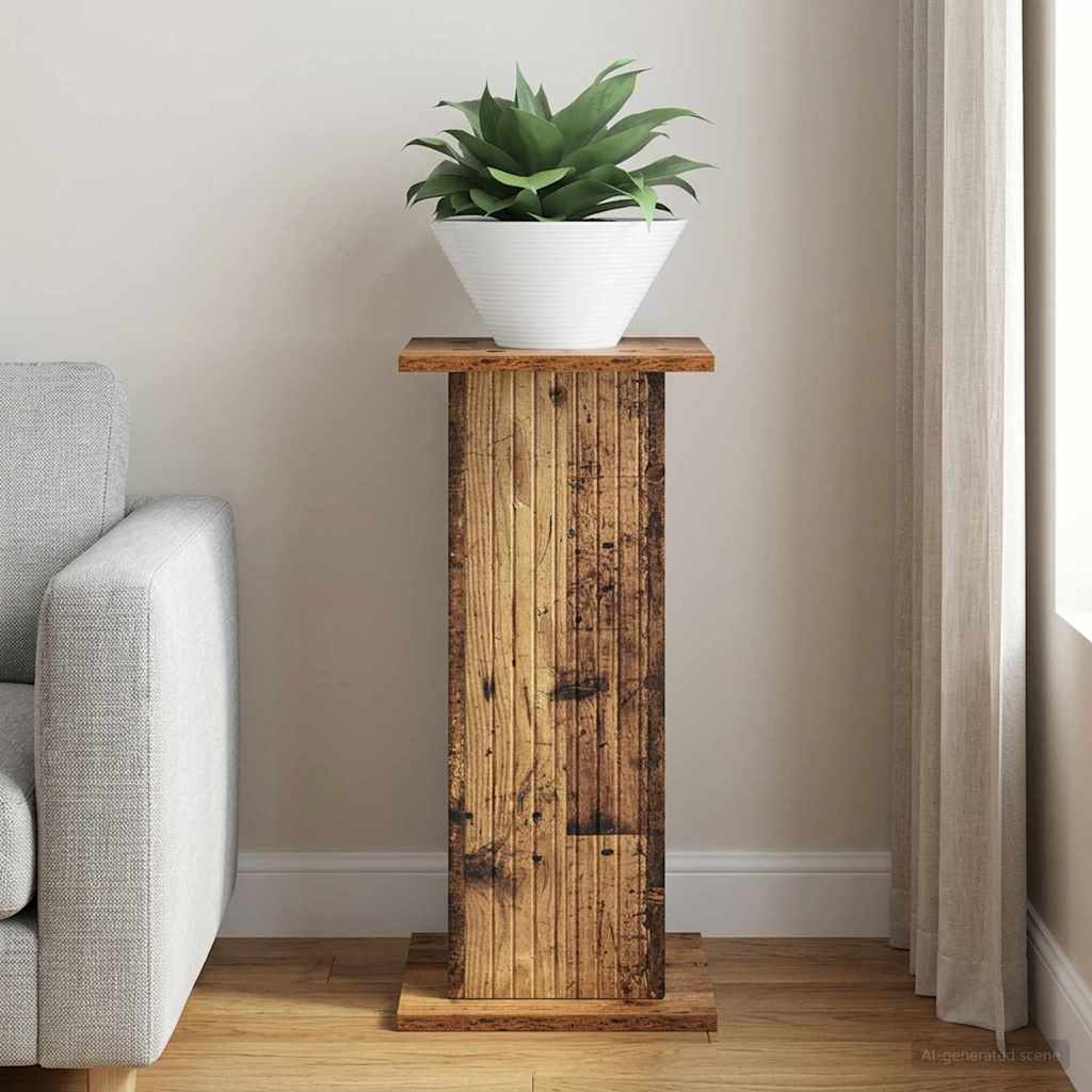 Növényállvány antik fa 30,5 x 30 x 60,5 cm szerelt fa