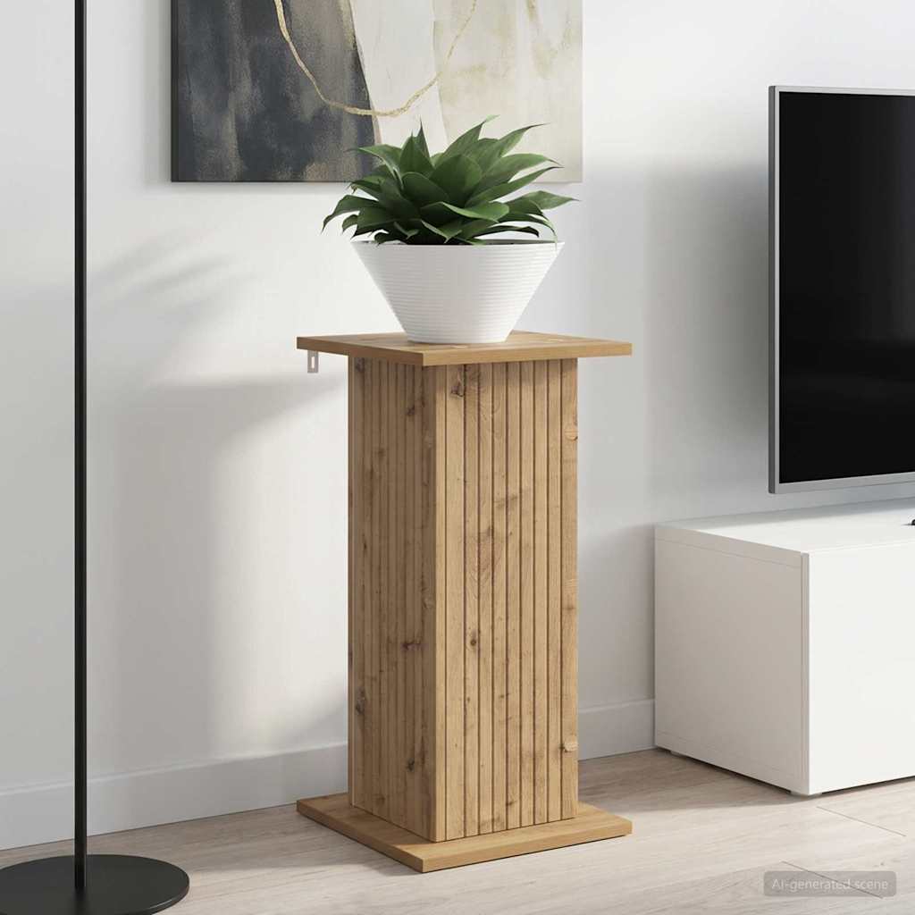 Növényállvány kézműves tölgy 30,5 x 30 x 60,5 cm szerelt fa