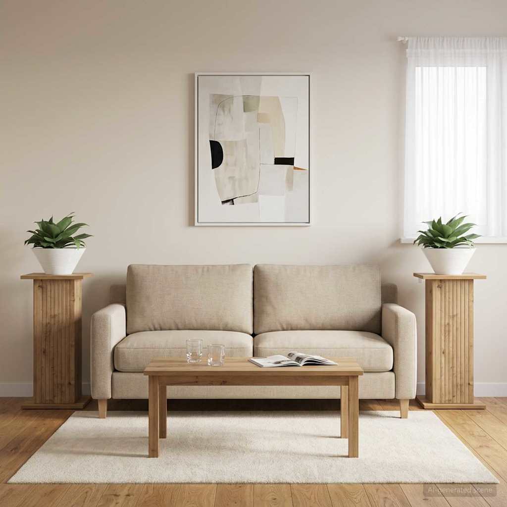 Növényállvány 2 pcs kézműves tölgy 30,5 x 30 x 60,5 cm