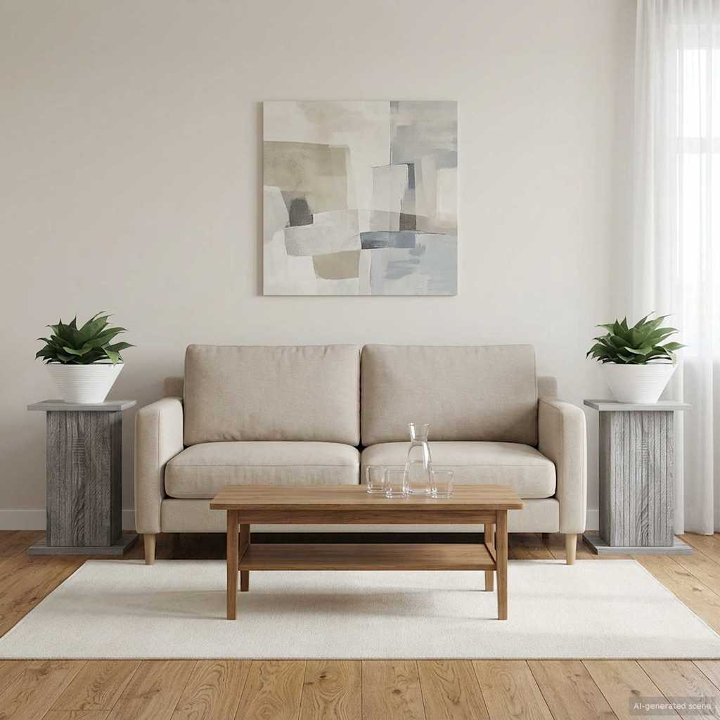 Növényállvány 2 pcs szürke sonoma 30,5 x 30 x 43 cm szerelt fa