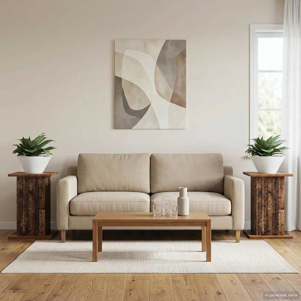 Növényállvány 2 pcs antik fa 30,5 x 30 x 43 cm szerelt fa