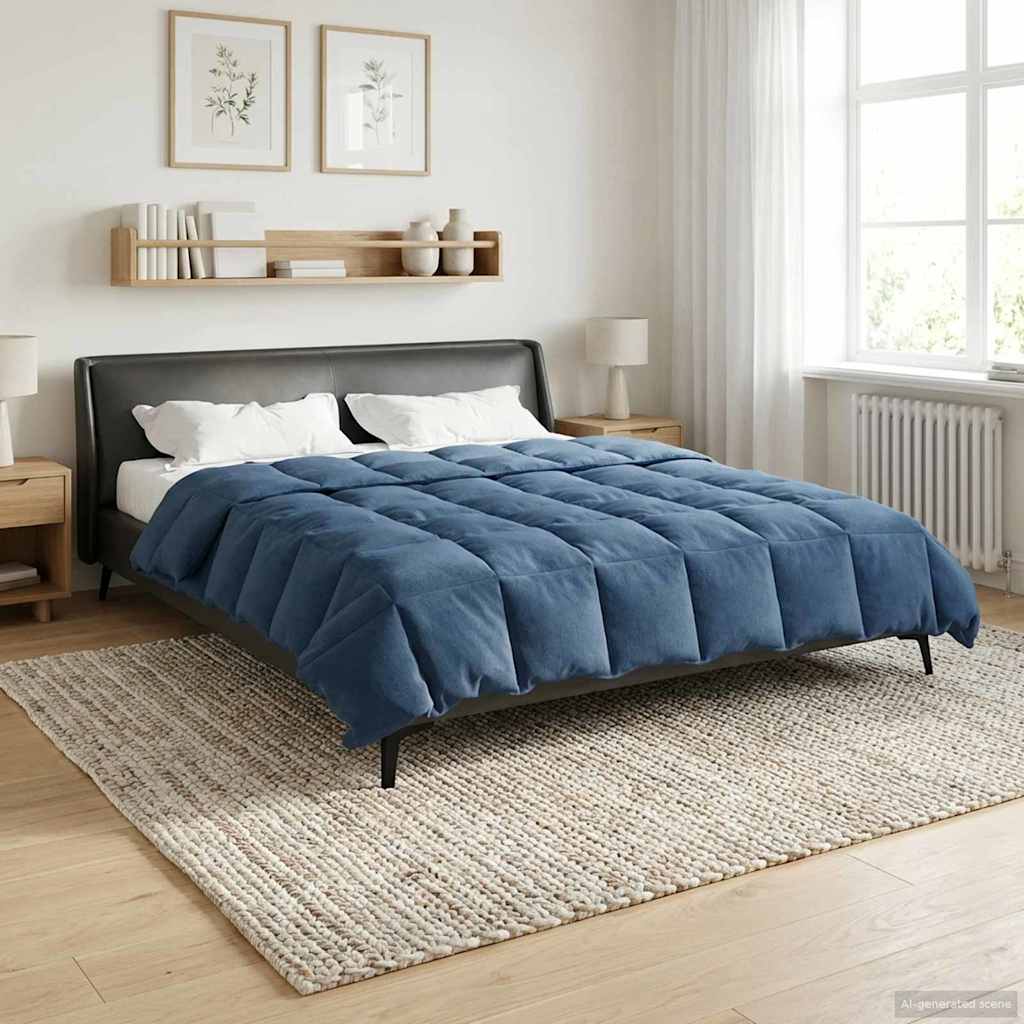 Teljes éves takaró sövényes sötét kék 200 x 220 cm mikroszál