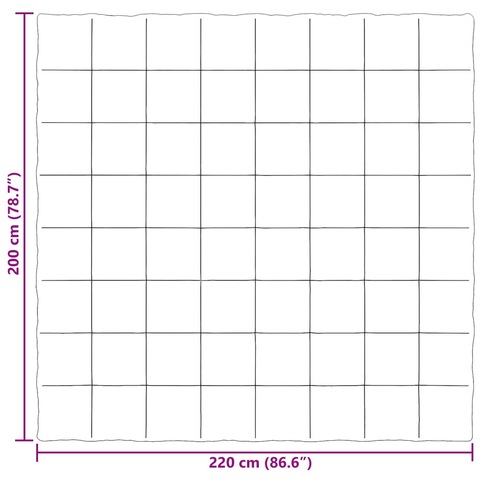 Téli takaró sövényes fekete 200 x 220 cm mikroszál