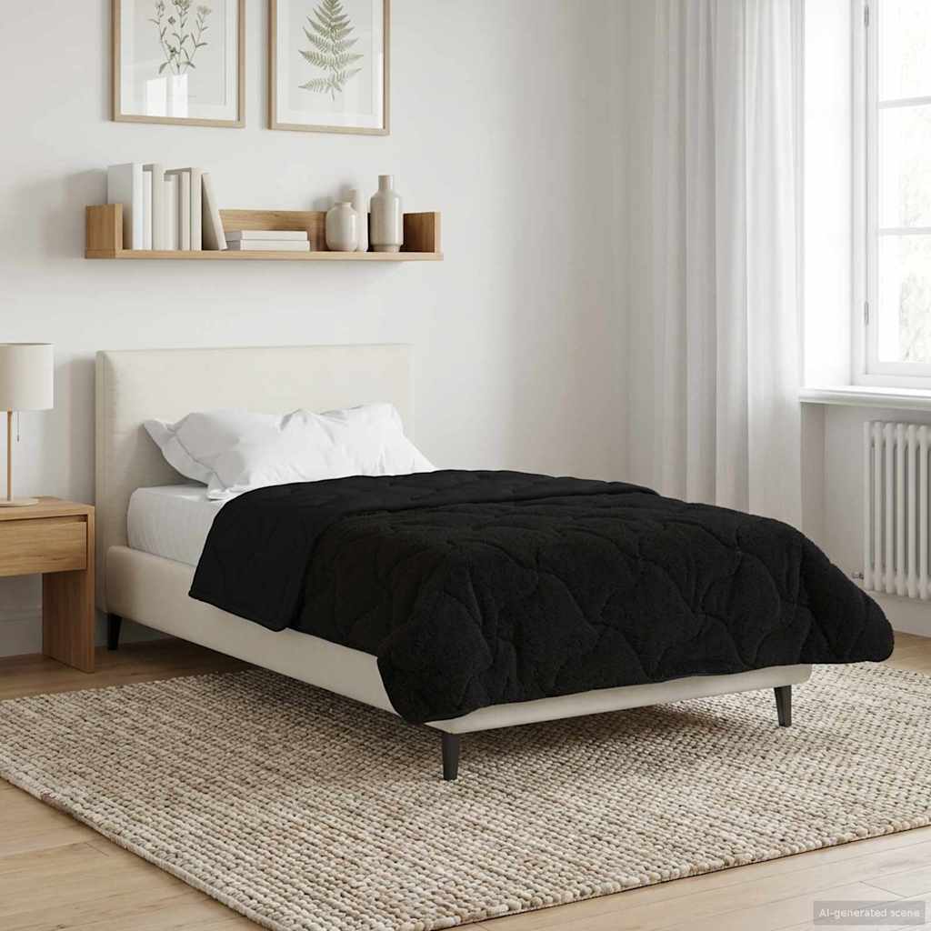 Nyári takarmány fekete 135 x 200 cm mikroszálas és teddy plüss