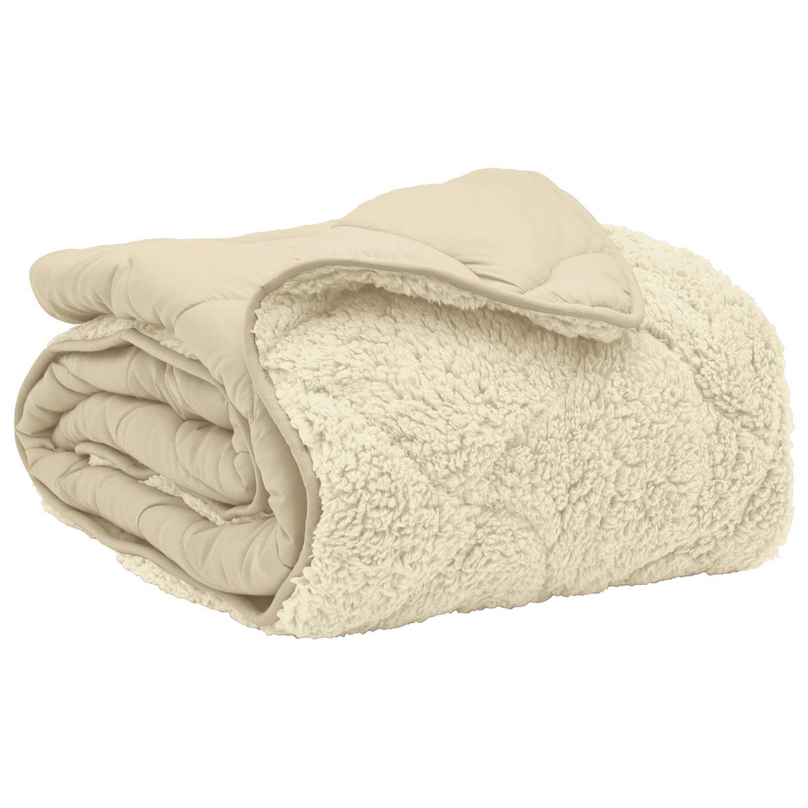 Téli takaró krém 135 x 220 cm mikroszálas és teddy plüss