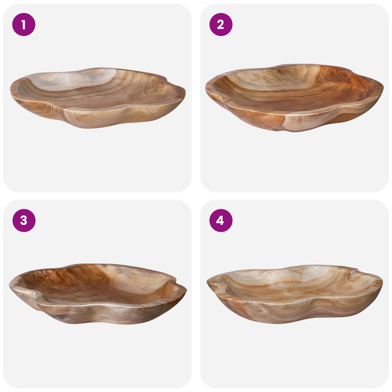 Gyümölcsöstál jepara teak barna ø 30 cm tömör teakfa