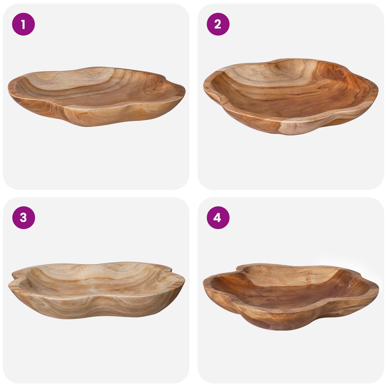 Gyümölcsöstál jepara teak barna ø 40 cm tömör teakfa