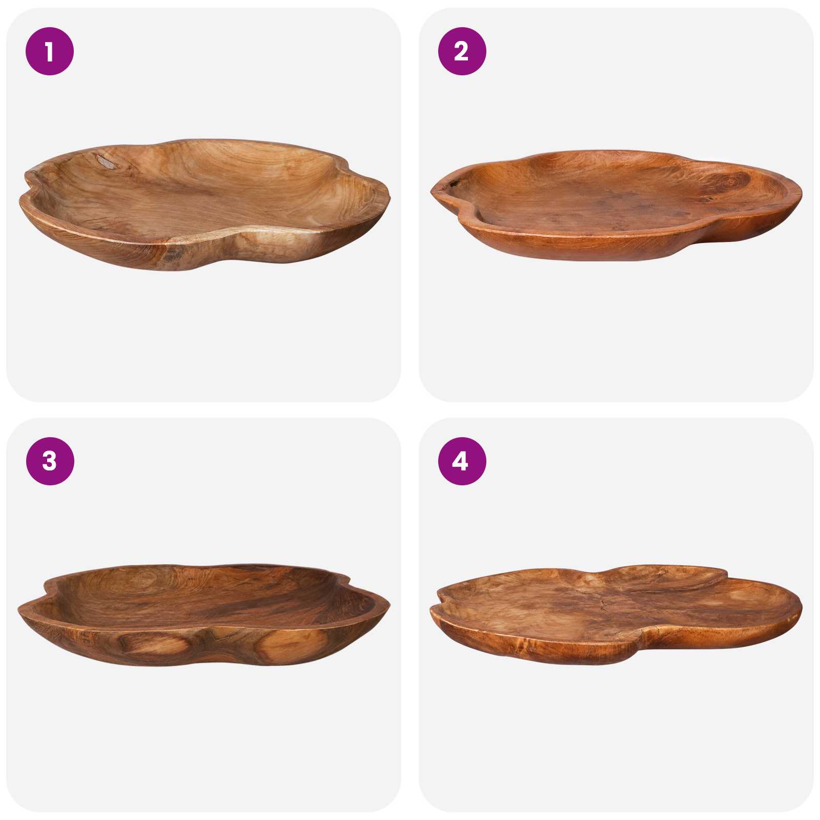 Gyümölcsöstál jepara teak barna ø 50 cm tömör teakfa