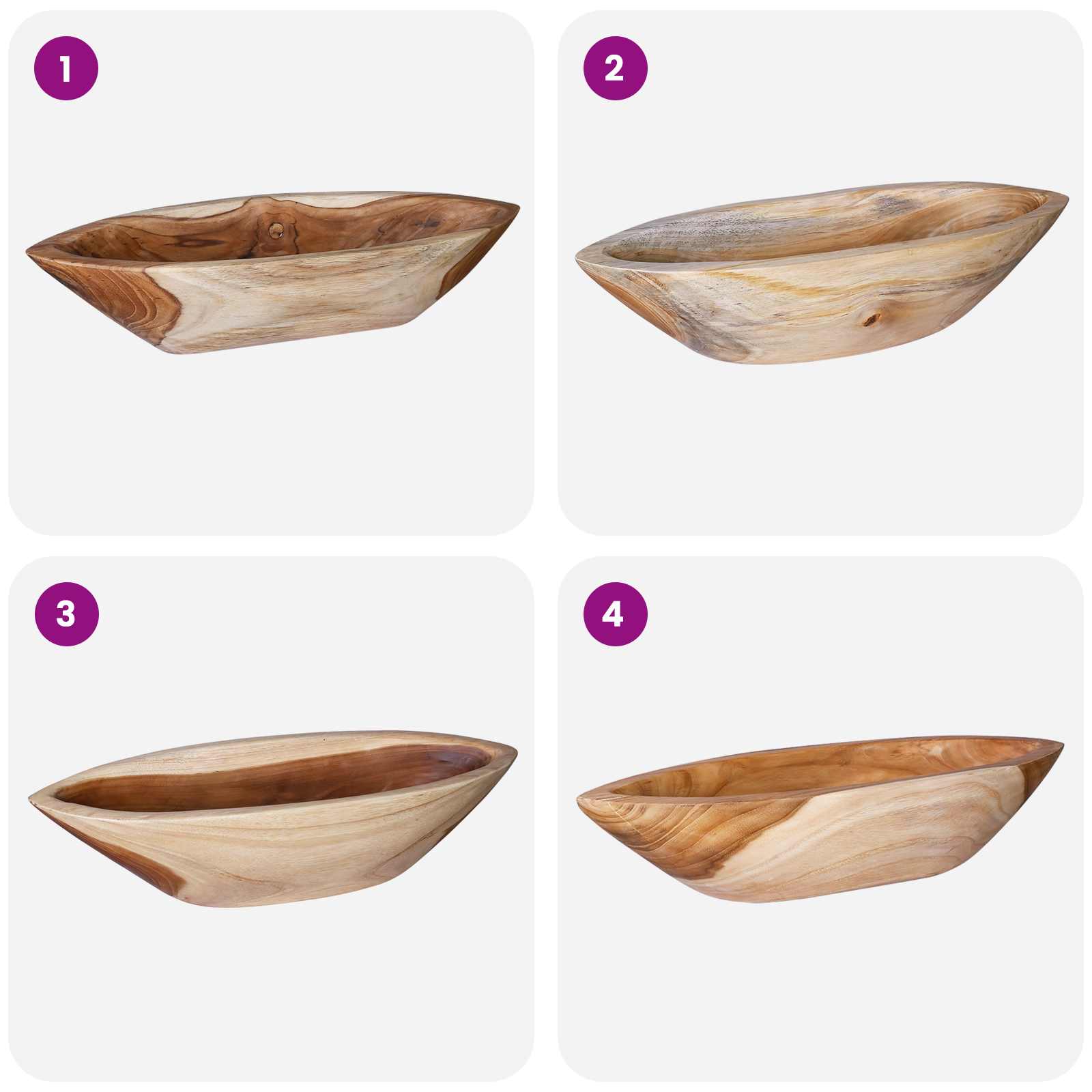 Fruit bowl jepara teak brown 46 x 16 x 11 cm