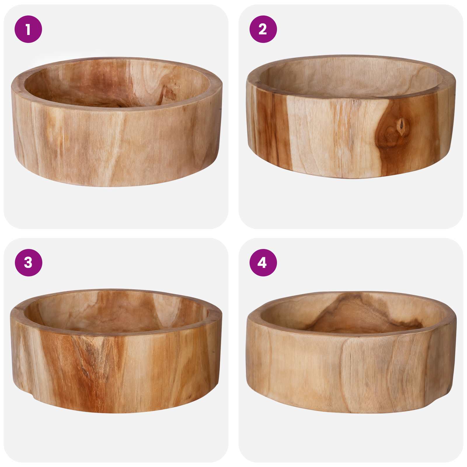 Gyümölcsöstál jepara tökéletes tömör teak barna ø 30 cm