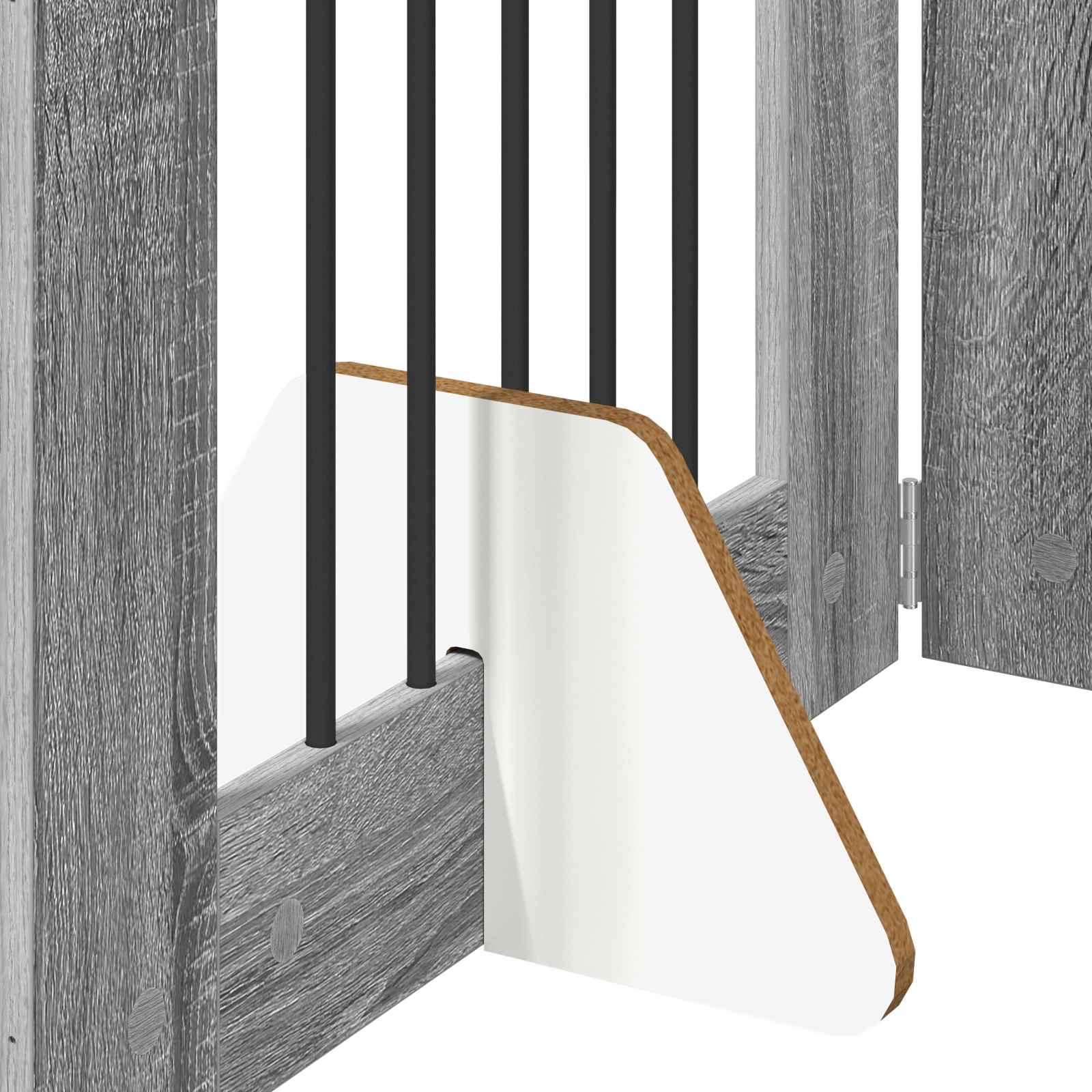 Kutyakerítés állványokkal 2 pcs szürke sonoma 60 x 80 cm