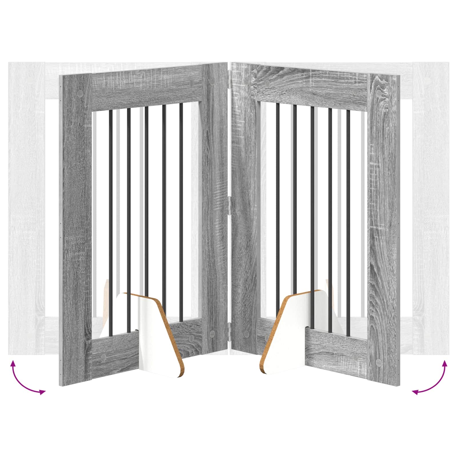 Kutyakerítés állványokkal 2 pcs szürke sonoma 60 x 80 cm
