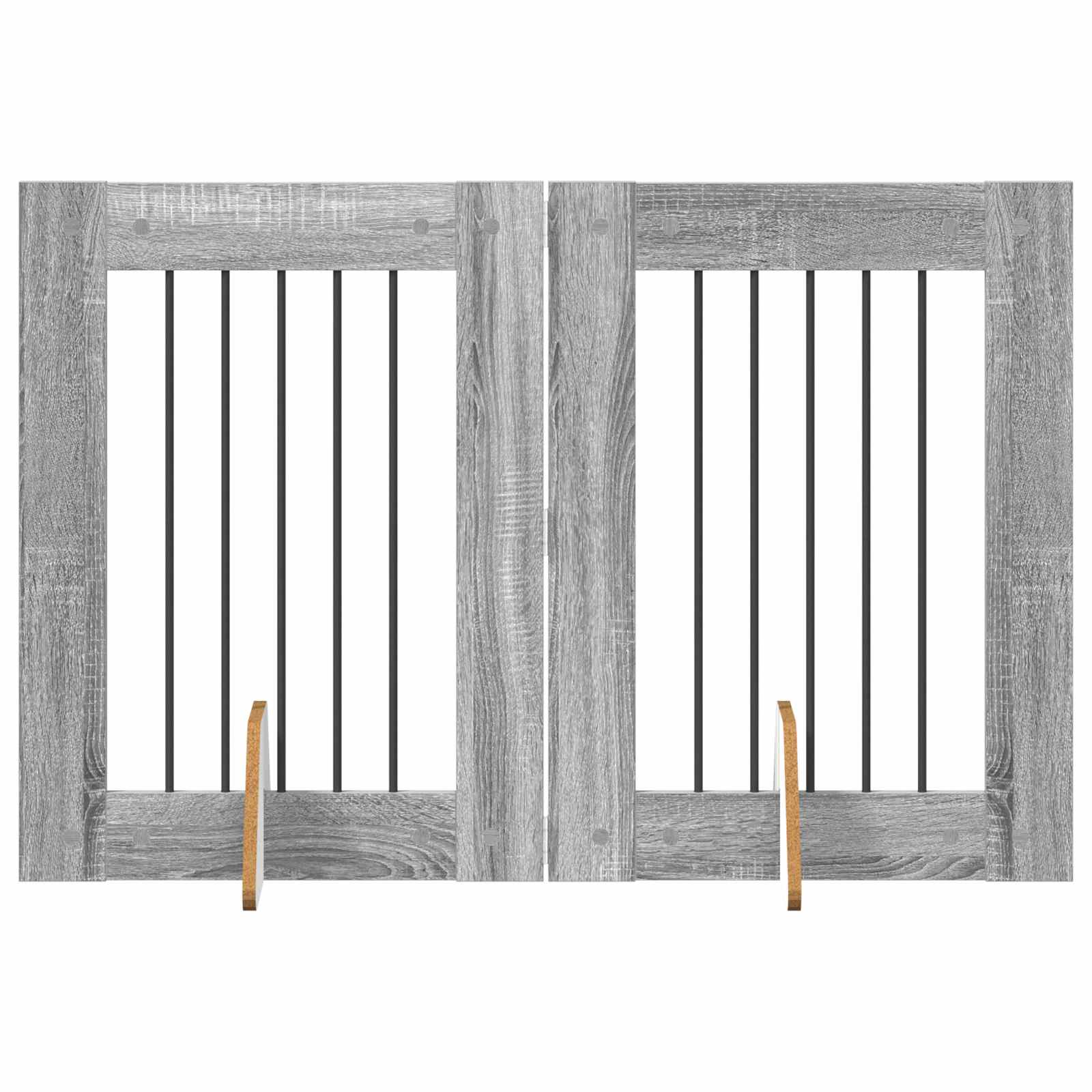 Kutyakerítés állványokkal 2 pcs szürke sonoma 60 x 80 cm