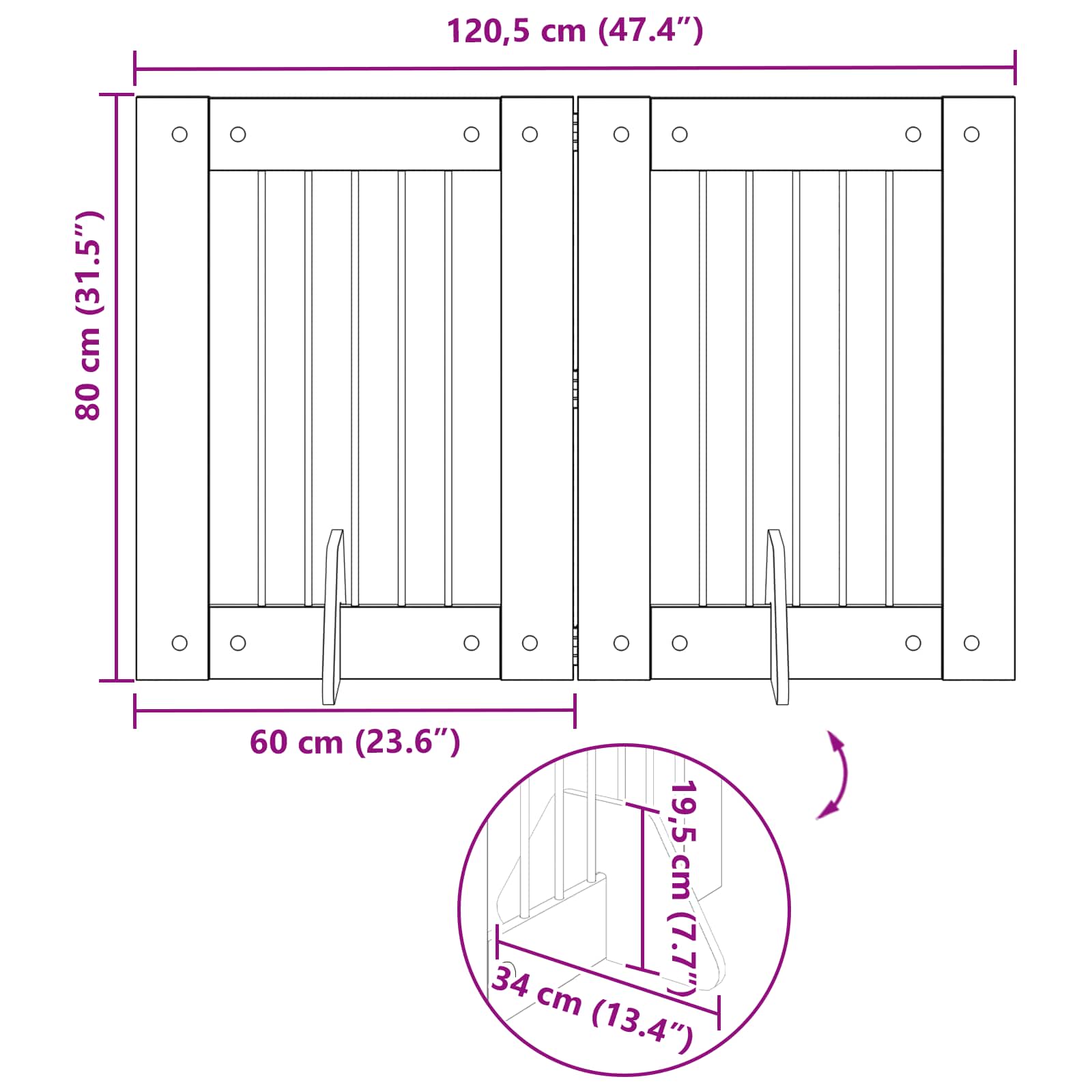Kutyakerítés állványokkal 2 pcs szürke sonoma 60 x 80 cm