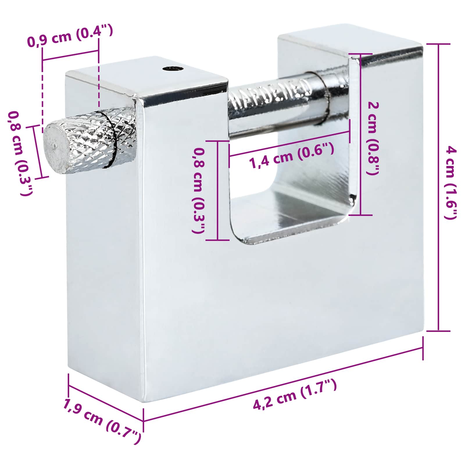 Lakat 6 pcs ezüst 4,2 x 1,9 x 4 cm vas