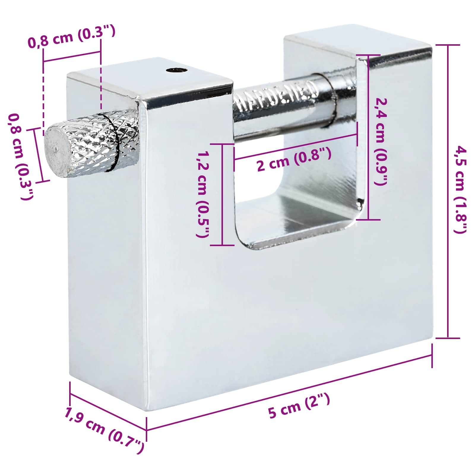 Lakat 2 pcs ezüst 5 x 1,9 x 4,5 cm vas