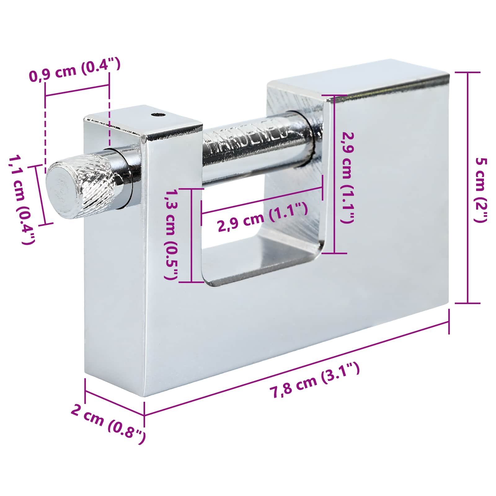 Lakat 12 pcs ezüst 7,8 x 2 x 5 cm vas