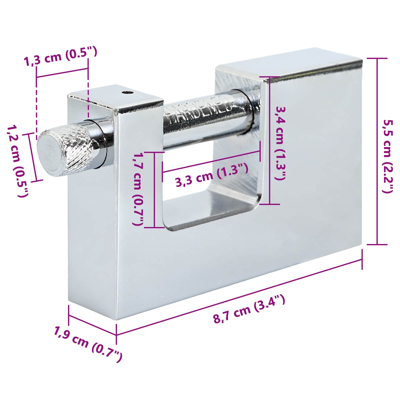 Lakat 2 pcs ezüst 8,7 x 1,9 x 5,5 cm vas