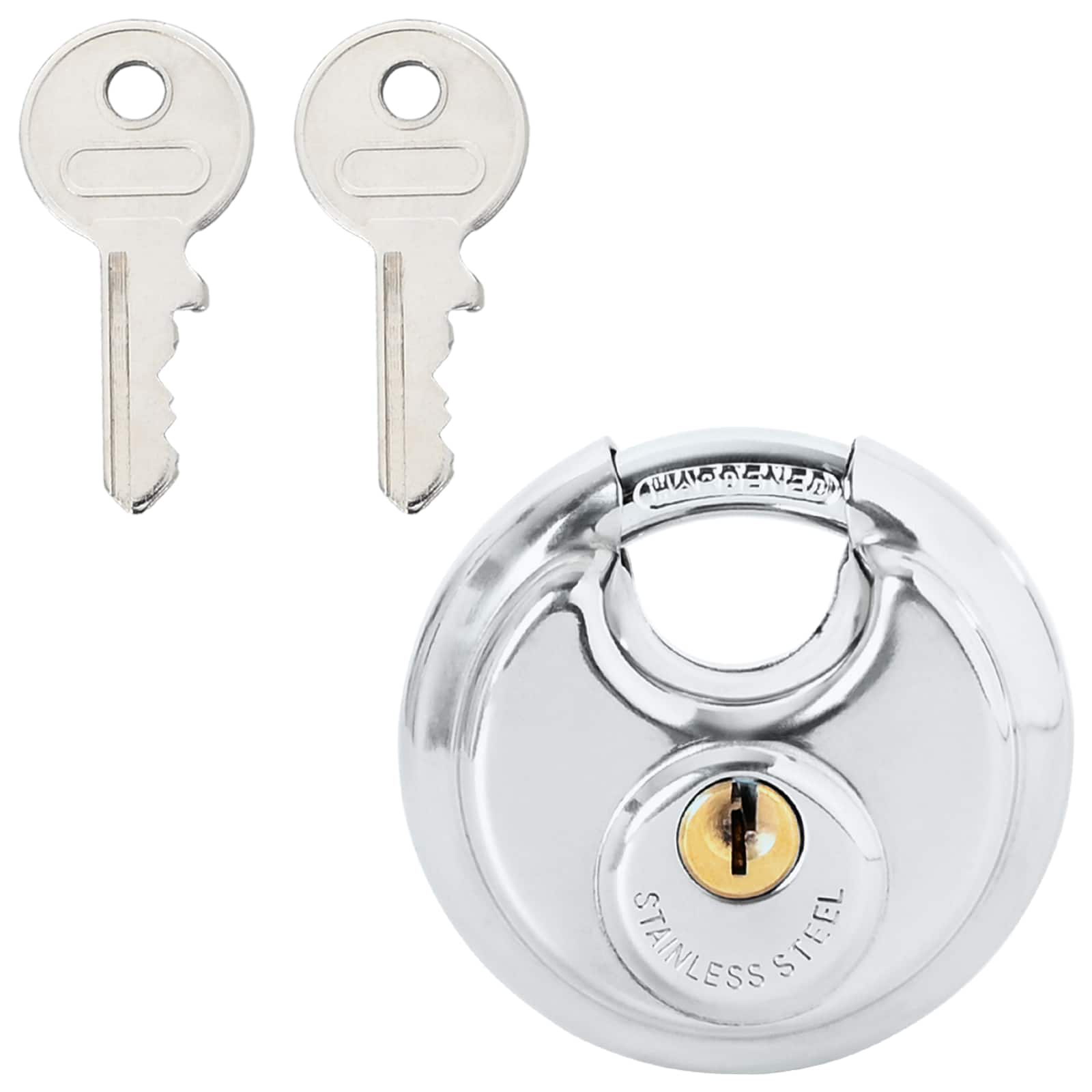 Disk zár kulcsokkal 6 pcs ezüst 6 x 2.3 x 6 cm