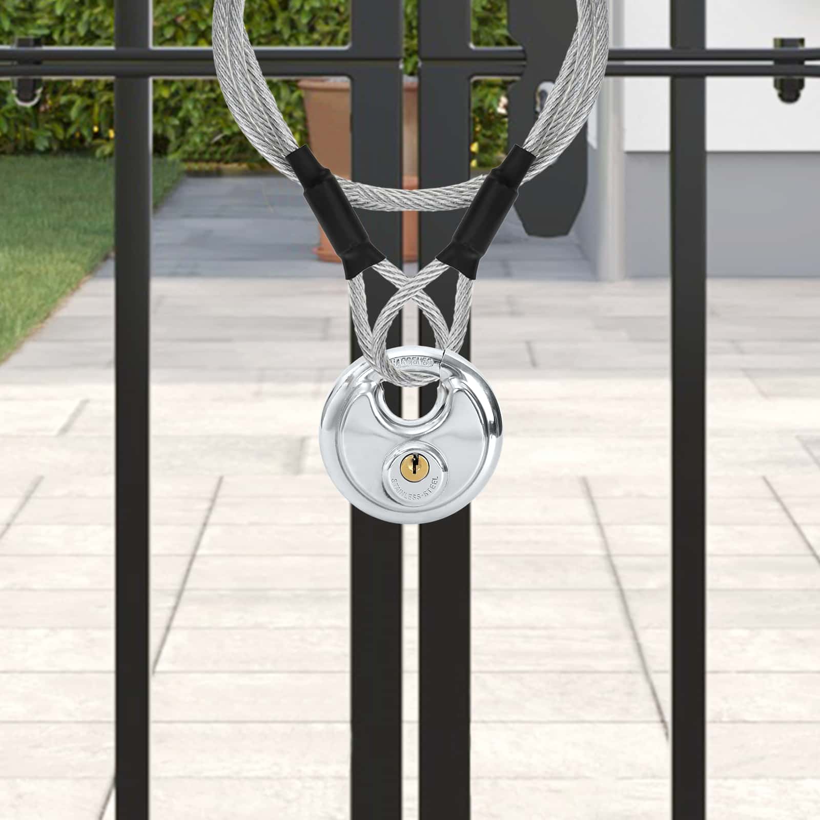 Disk zár kulcsokkal 6 pcs ezüst 8 x 2,8 x 8 cm